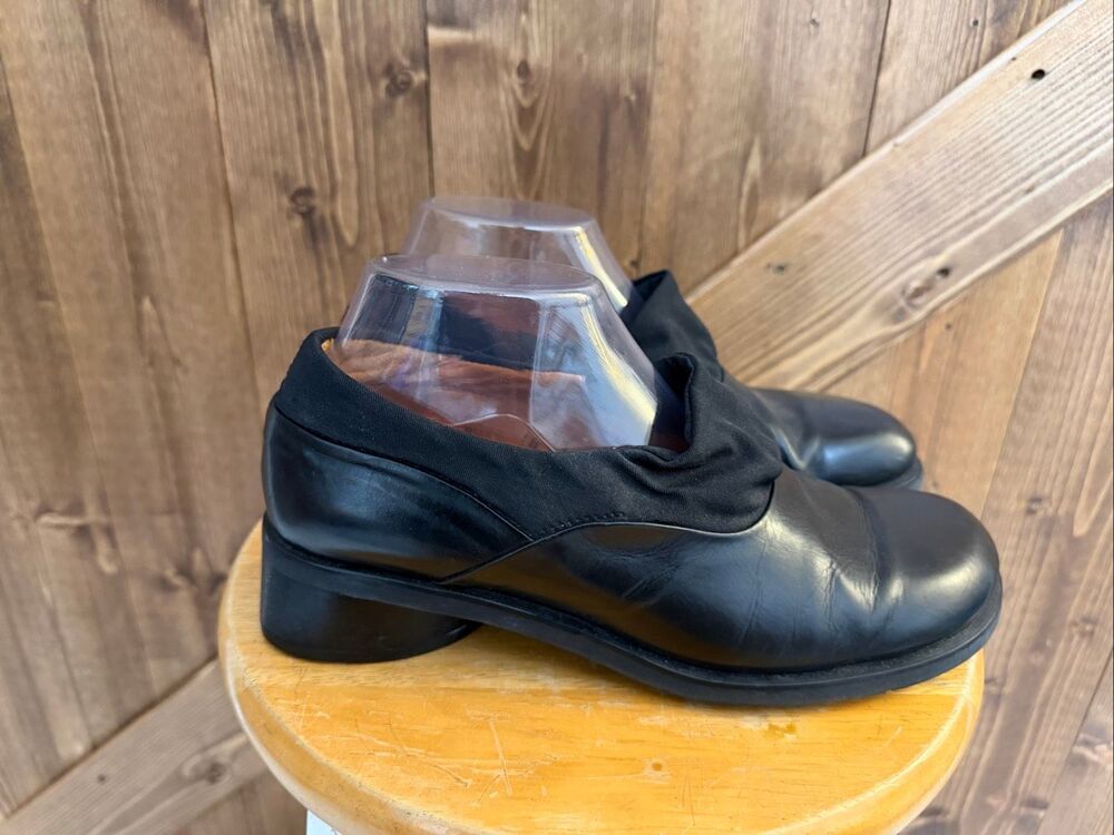 Think! Women’s EU 39 US 8-8.5 Black Leather Slip On Comfort Shoes Low Heel